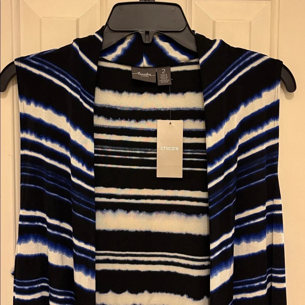Chico's Travelers Sleeveless Waterfall Vest Size 2 US L/12 NWT - Picture 5 of 6